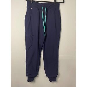 FIGS Navy Blue Jogger Scrub Pants Size Medium Recycled Polyester Spandex